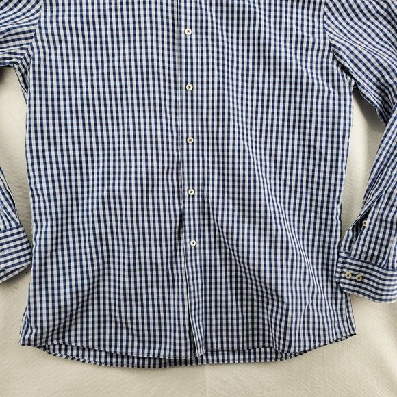 Tommy Hilfiger Shirt Men's L/S Casual Button Up Blue/White Check Lg 16.5 - 34/35 - Picture 3 of 12